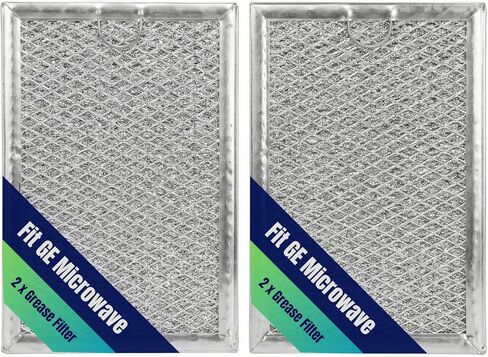 2-Pack Microwave Grease Filter Replacement, 7.6x5.x0.1Inch, Washable Aluminum Mesh Exhaust Hood Vent Filter, Compatible with GE JVM6175EK5ES,JVM6172SK5SS, JVM6175SK5SS,JVM6175YK5FS in Saudi Arabia