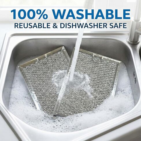 2-Pack Microwave Grease Filter Replacement, 7.6x5.x0.1Inch, Washable Aluminum Mesh Exhaust Hood Vent Filter, Compatible with GE JVM6175EK5ES,JVM6172SK5SS, JVM6175SK5SS,JVM6175YK5FS in Saudi Arabia