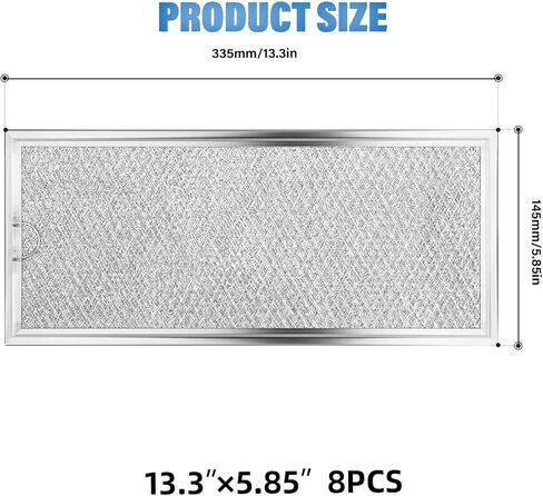 8Pcs Microwave Grease Filter Replacement for GE WB06X10596, Microwave Filter Replacement 13.3" x 5.85" Grease Filter Replacement in Kuwait
