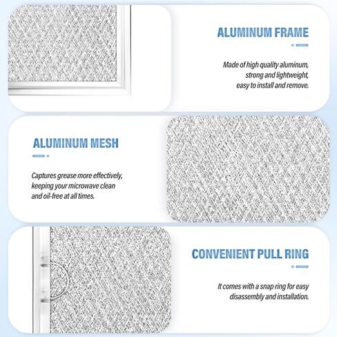 8Pcs Microwave Grease Filter Replacement for GE WB06X10596, Microwave Filter Replacement 13.3" x 5.85" Grease Filter Replacement in Kuwait