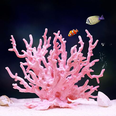 Artificial Coral Aquarium Ornament - PVC Fish Tank Decor for Aquascaping (5.9x5.12x2.17 Inch) - Orange in Kuwait