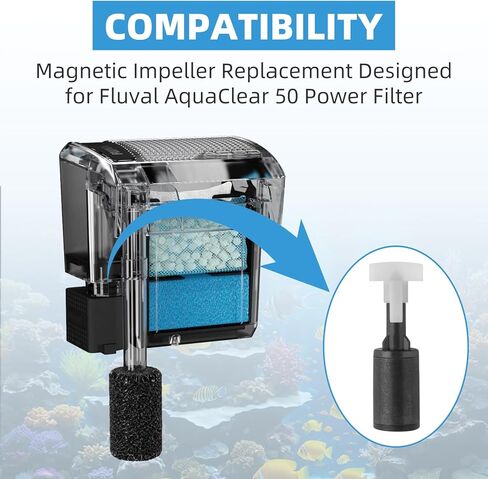 Impeller Assembly Compatible with AquaClear 50 Power Filter, A634 Aquarium Filter Part for Fluval Fish Tank Pump System in Kuwait