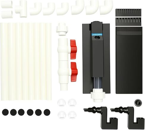 Ultra Slim Aquarium Overflow Box for Rimless Tanks, No-Drill Silent U-Tube Siphon, Dual Inlet Skimmer for Waste & Oil Film, 5000 L/H High Flow, Fits 12–18 inch Aquariums in Kuwait