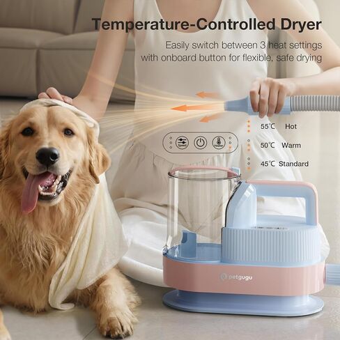 PETGUGU Dog Grooming Vacuum, Pet Grooming Vacuum with Clipper Nail Grinder, 2.5L Dust Cup Dog deshedding Brush with 7 in 1 Dog Grooming Kit,3 Settings Adjustable Speed and Temperature Control Blower in Kuwait