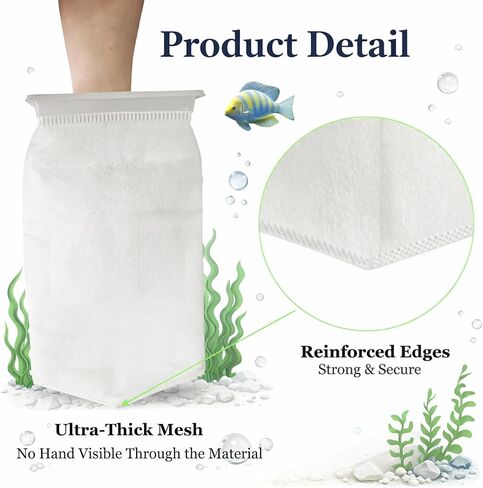 2-Pack Rectangle Filter Socks for Aquarium, 7″x4.5″ Durable Polyester Mesh, 200 Micron Efficient Debris Filtration for Saltwater & Freshwater Fish Tanks in Kuwait