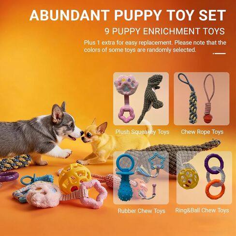 Puppy Play Gym، ألعاب إثراء الجراء لإبقائهم مشغولين، 9 ألعاب معلقة قابلة للفصل/الاستبدال، ألعاب للكلاب للمتعة والتمرين in Kuwait