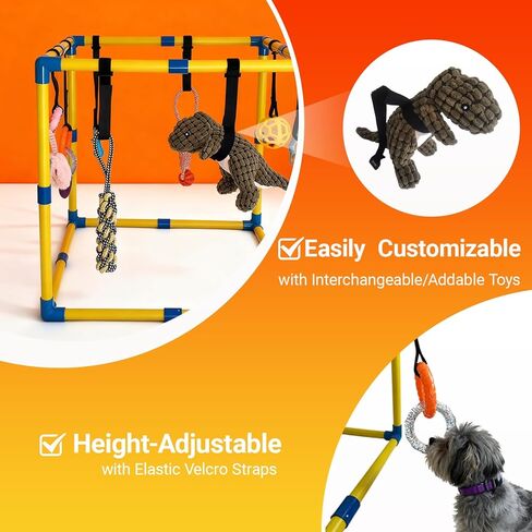 Puppy Play Gym، ألعاب إثراء الجراء لإبقائهم مشغولين، 9 ألعاب معلقة قابلة للفصل/الاستبدال، ألعاب للكلاب للمتعة والتمرين in Kuwait
