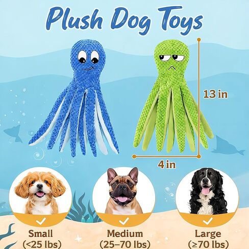 Dog Squeak Toys, No Stuffing Plush Dogs Chew Toy Bundle, Tough Plush Chew Toys with Reinforced Stitching, Crinkle & Squeaky, Hidden Treat Pocket for Heavy Chewers in Kuwait