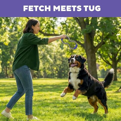 لعبة الكلب Outward Hound FlyFetch Tug، من المطاط المتين، لعبة الجلب والشد، جميع السلالات، 10.9 بوصة in Kuwait