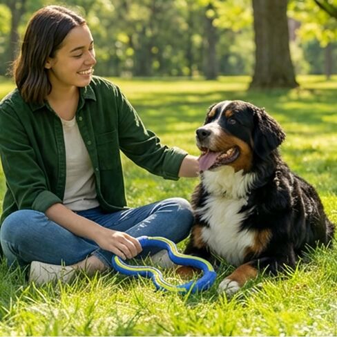 لعبة الكلب Outward Hound FlyFetch Tug، من المطاط المتين، لعبة الجلب والشد، جميع السلالات، 10.9 بوصة in Kuwait