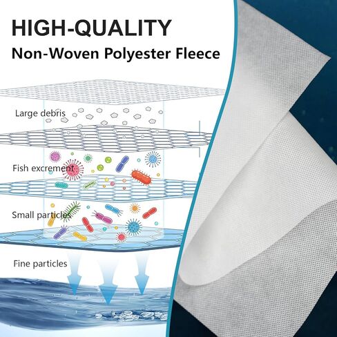 Aquarium Filter Fleece Roll 1200 Replacement - 115 Feet Long x 6.78 Inches High, Premium Filtration Media for Crystal Clear Reef & Saltwater Tanks, Easy Install Roll in Kuwait