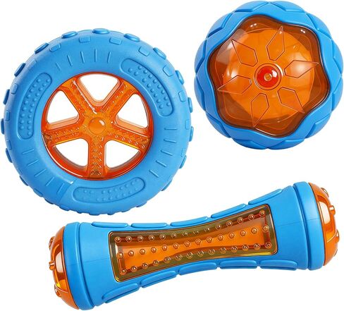 3 Pcs Dog Pool Floating Toys,TPR Bite Resistant Squeaky Dog Water Toy for Medium Large Dog,Interactive Dog Toys for Throwing Fetching,for Summer Outdoor Lake Beach Training Playing with storage bag in Kuwait
