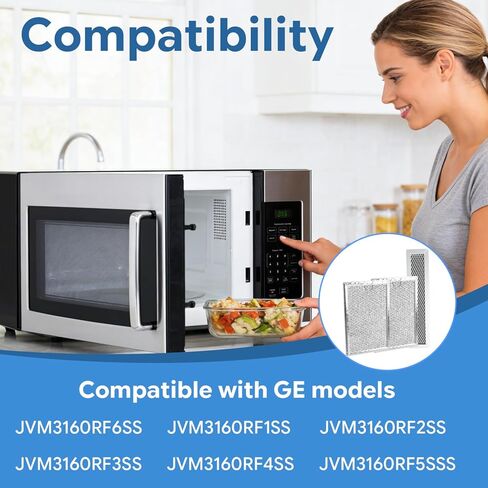 مجموعة فلاتر الفحم والشحوم 3 قطع متوافقة مع ميكروويف GE JVM3160RF6SS JVM3160RF1SS JVM3160RF2SS JVM3160RF3SS JVM3160RF4SS JVM3160RF5SS in Kuwait