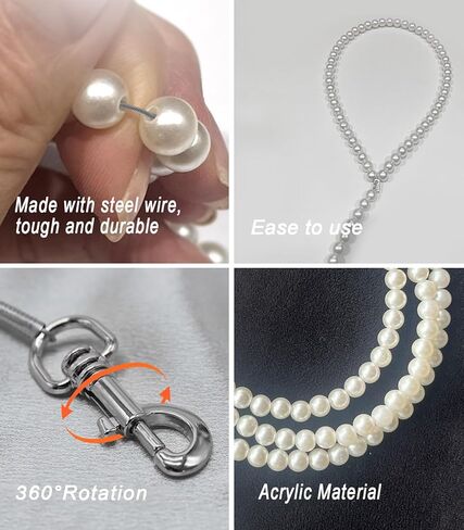 Dog Flower Collar with Pearl Leash Floral Wedding Accessory for Small Dogs, White Rose Eucalyptus Detachable Pet Necklace for Photoshoot & Party in Kuwait
