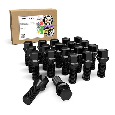 Wheel Accessories Parts Set of 20 Chrome 12x1.5 Socket Tuner Lug Bolts Cone Seat Acorn 8 Point Tuner 28mm Shank Length Small Diameter Wheel Lug Bolts with Dual Hex Key (20, Chrome, M12x1.5) in Saudi Arabia