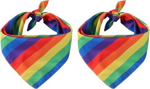 Tinsow 2 قطعة عصابات تنفس المرايل قوس قزح الكلب منديل LGBT + يوم الفخر طوق بكلاب القط الحيوانات الأليفة طوق in Kuwait