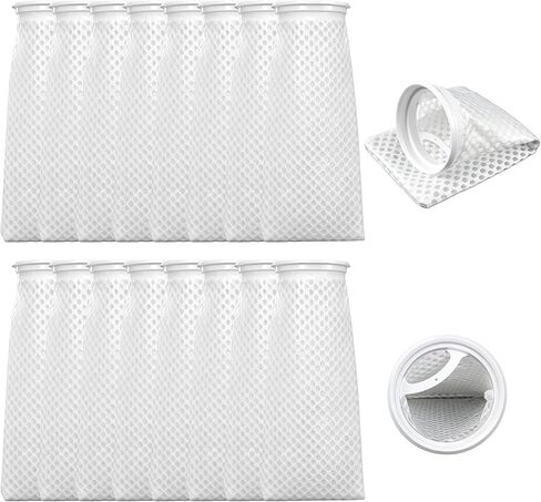 Lewtemi 16 Pcs Ring Honeycomb Filter Socks 150 μm Aquarium Filter Bags 11.8 × 4 Inch Sump Socks for Fish Tank Saltwater Aquarium in Kuwait