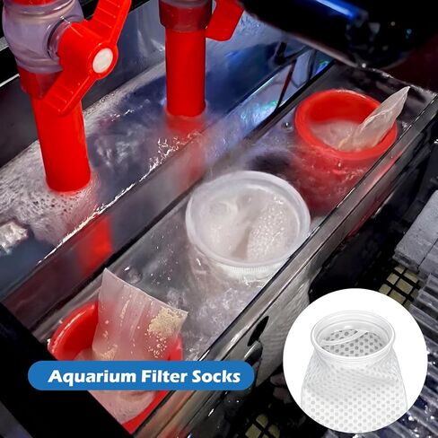 Lewtemi 16 Pcs Ring Honeycomb Filter Socks 150 μm Aquarium Filter Bags 11.8 × 4 Inch Sump Socks for Fish Tank Saltwater Aquarium in Kuwait