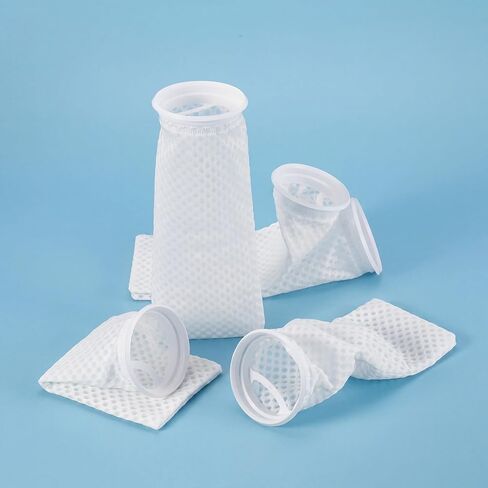 Lewtemi 16 Pcs Ring Honeycomb Filter Socks 150 μm Aquarium Filter Bags 11.8 × 4 Inch Sump Socks for Fish Tank Saltwater Aquarium in Kuwait