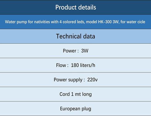 Submersible Pump Compatible with Haike HK-300,3W, 4 colored leds,for water cicle in Kuwait