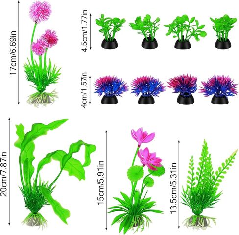 12 Pcs Fish Tank Plants Plastic Aquarium Plants, Fish Tank Accessories Aquarium Decorations Fishs Tanks Decor Aquariums Decor Plastic Plant in Kuwait