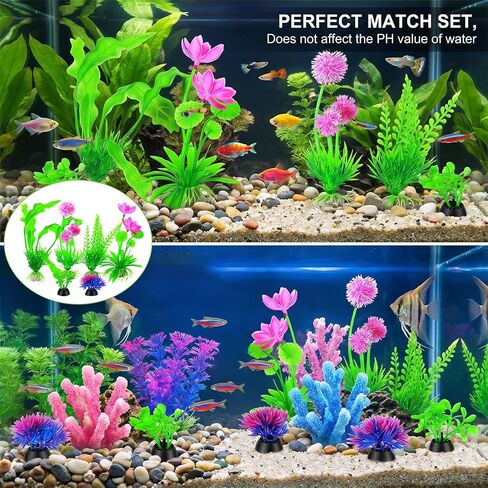 12 Pcs Fish Tank Plants Plastic Aquarium Plants, Fish Tank Accessories Aquarium Decorations Fishs Tanks Decor Aquariums Decor Plastic Plant in Kuwait