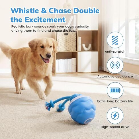 Dog Toys, Interactive Dog Toys, Motion Activated Balls for Medium/Large Dogs, Smart Moving Dog Ball Herding Ball with 3 Play Modes & Realistic Bark Sound, Keep Pets Busy for Small Large Breeds in Saudi Arabia