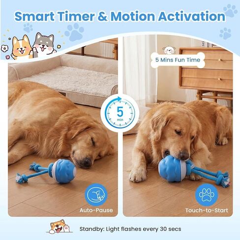 Dog Toys, Interactive Dog Toys, Motion Activated Balls for Medium/Large Dogs, Smart Moving Dog Ball Herding Ball with 3 Play Modes & Realistic Bark Sound, Keep Pets Busy for Small Large Breeds in Saudi Arabia
