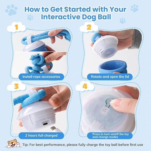Dog Toys, Interactive Dog Toys, Motion Activated Balls for Medium/Large Dogs, Smart Moving Dog Ball Herding Ball with 3 Play Modes & Realistic Bark Sound, Keep Pets Busy for Small Large Breeds in Saudi Arabia