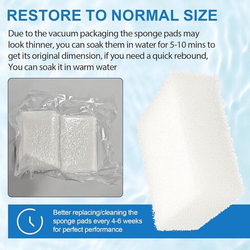 Aquarium Replacement Filter Sponge Media Pads, Foam Insert Compatible with AquaClear 70/Fluval 70 Power Filters, Reusable Fish Tank Filter Media for 40-70 Gallon Aquariums - 6 Pack in Kuwait