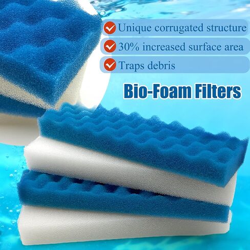 مجموعة إسفنج حيوي مطورة من PurifyLogix مكونة من 29 قطعة متوافقة مع مرشحات حوض السمك Fluval 406/407، الكربون المنشط/الأزرق/الأبيض/الأسود، رغوة حيوية/النيتريت/الفوسفات/مزيل الأمونيا لمجموعة وسائط الفلتر البديلة in Kuwait