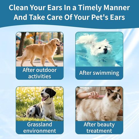 Dog Ear Cleaner, Contains Aloe Vera, Relieves Itching, Removes Earwax Buildup, Debris, Odors, Non Irritating, with Extended Soft Silicone Dropper, For Dogs and Cats, 1 Bottles (2.03 oz in total) in Kuwait