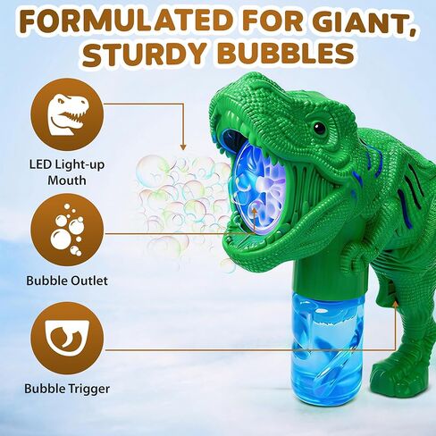 Toysery Bubble Gun Bubble Blower for Kids, Non-Toxic Handheld Bubble Machine with Leak-Resistant Design. Easy Refill Bubble Included in Saudi Arabia