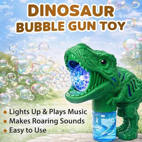 Toysery Bubble Gun Bubble Blower for Kids, Non-Toxic Handheld Bubble Machine with Leak-Resistant Design. Easy Refill Bubble Included in Saudi Arabia