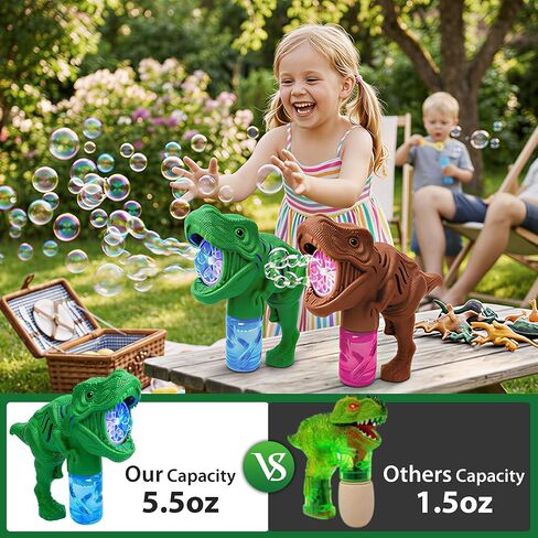 Toysery Bubble Gun Bubble Blower for Kids, Non-Toxic Handheld Bubble Machine with Leak-Resistant Design. Easy Refill Bubble Included in Saudi Arabia