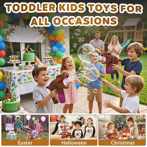 Toysery Bubble Gun Bubble Blower for Kids, Non-Toxic Handheld Bubble Machine with Leak-Resistant Design. Easy Refill Bubble Included in Saudi Arabia