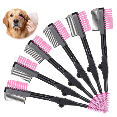 6 Packs Double-Head Grooming Comb for Dogs Eyes Comb Grooming Tear Stain and Eye Cleaning Combs Eye Cleaning Brush for Pets Removing Crust, Mucus for Small Dogs and Cats(Pink) in Kuwait
