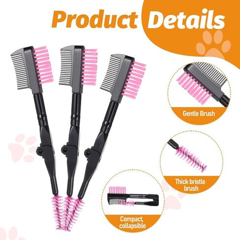 6 Packs Double-Head Grooming Comb for Dogs Eyes Comb Grooming Tear Stain and Eye Cleaning Combs Eye Cleaning Brush for Pets Removing Crust, Mucus for Small Dogs and Cats(Pink) in Kuwait