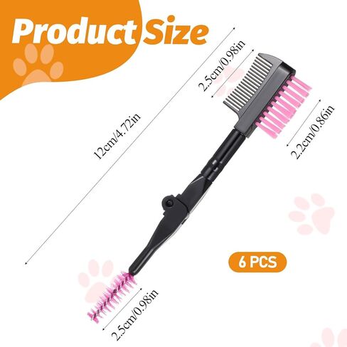 6 Packs Double-Head Grooming Comb for Dogs Eyes Comb Grooming Tear Stain and Eye Cleaning Combs Eye Cleaning Brush for Pets Removing Crust, Mucus for Small Dogs and Cats(Pink) in Kuwait