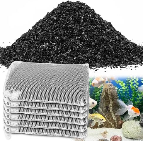 6 Pack Aquarium Activated Carbon Bags, Chemical Aquarium Filter Media, Activated Charcoal Fit for Marineland All C-Series and Magniflow Canister Filters, Rite-Size S, T and X, Fish Tank Carbon Filte in Kuwait