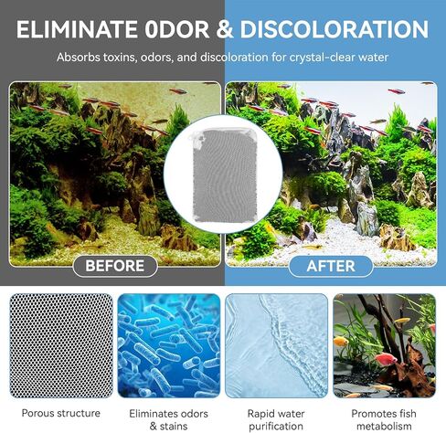 6 Pack Aquarium Activated Carbon Bags, Chemical Aquarium Filter Media, Activated Charcoal Fit for Marineland All C-Series and Magniflow Canister Filters, Rite-Size S, T and X, Fish Tank Carbon Filte in Kuwait