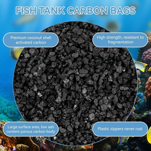 6 Pack Aquarium Activated Carbon Bags, Chemical Aquarium Filter Media, Activated Charcoal Fit for Marineland All C-Series and Magniflow Canister Filters, Rite-Size S, T and X, Fish Tank Carbon Filte in Kuwait