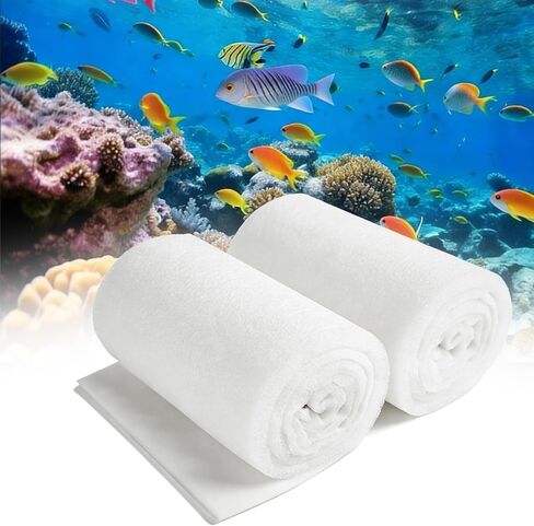 2 Pcs Filter Floss for Fish Tank, 17.6 Ounces Polyester Filter Cotton for Freshwater & Saltwater, White Fiber Sponge for Filtration, Aquarium Filter Floss, Aquarium Filter Media in Kuwait