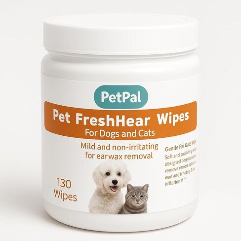 PetPal FreshHear Pet Ear Wipes, 130 Count, Gentle Ear Cleaner for Dogs and Cats, Mild and Non-Irritating in Kuwait