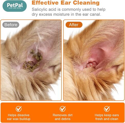 PetPal FreshHear Pet Ear Wipes, 130 Count, Gentle Ear Cleaner for Dogs and Cats, Mild and Non-Irritating in Kuwait