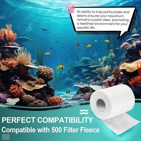 Dreyoo Replacement Fleece Roll Compatible with Reef 500, 92' Long x 4.45" High, High Efficiency Filtration for Reef Aquariums, Easy to Install and Use in Kuwait