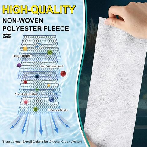 Dreyoo Replacement Fleece Roll Compatible with Reef 500, 92' Long x 4.45" High, High Efficiency Filtration for Reef Aquariums, Easy to Install and Use in Kuwait