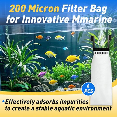 6 قطع من أكياس فلتر 200 ميكرون متوافقة مع Marine Fusion Pro 2 AIO 10/14/20/25/40L وFusion AIO 15/20/25 Desktop Aquarium، وجوارب فلتر قابلة لإعادة الاستخدام لتصفية الشوائب بشكل فعال in Kuwait