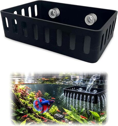 Square Aquarium Filter Baffle, Universal HOB Filter Compatible, Slow Flow Design for Betta Fish and Shrimp Tanks (Small) in Kuwait