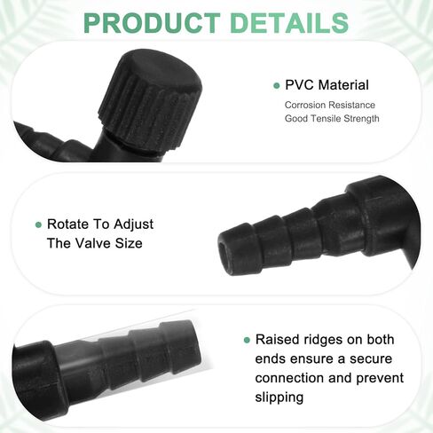 M METERXITY 1-Set Aquarium Air Valve, for 3/16" Airline Tubing PVC Aquarium with L-Shape Air Control Valves Check Valves for Fish Tanks/Aquaculture, Regulators Air Pump Adjustable [Black] in Saudi Arabia